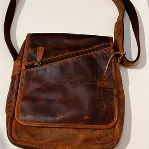 Leather unisex hobo/ crossbody med to lg bag